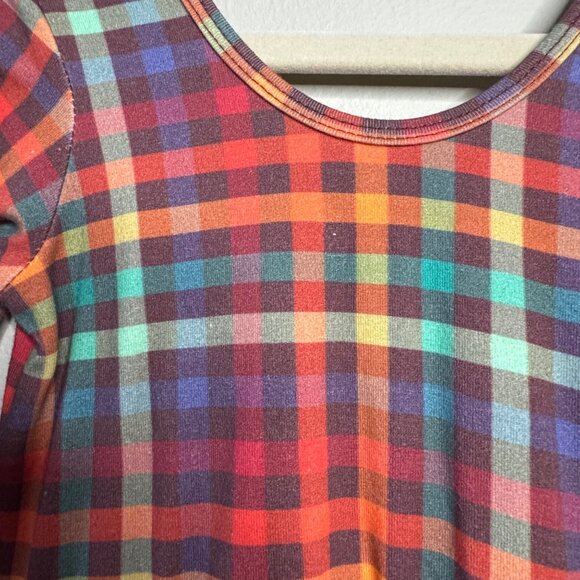 ALICE + AMES Retro Plaid Ballet Dress Girls 6 Orange Red Twirl Holiday Dress - Picture 4 of 5